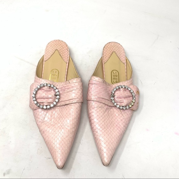 liudmila Shoes - Liudmila python leather pink pointed toe mules loafers size 40